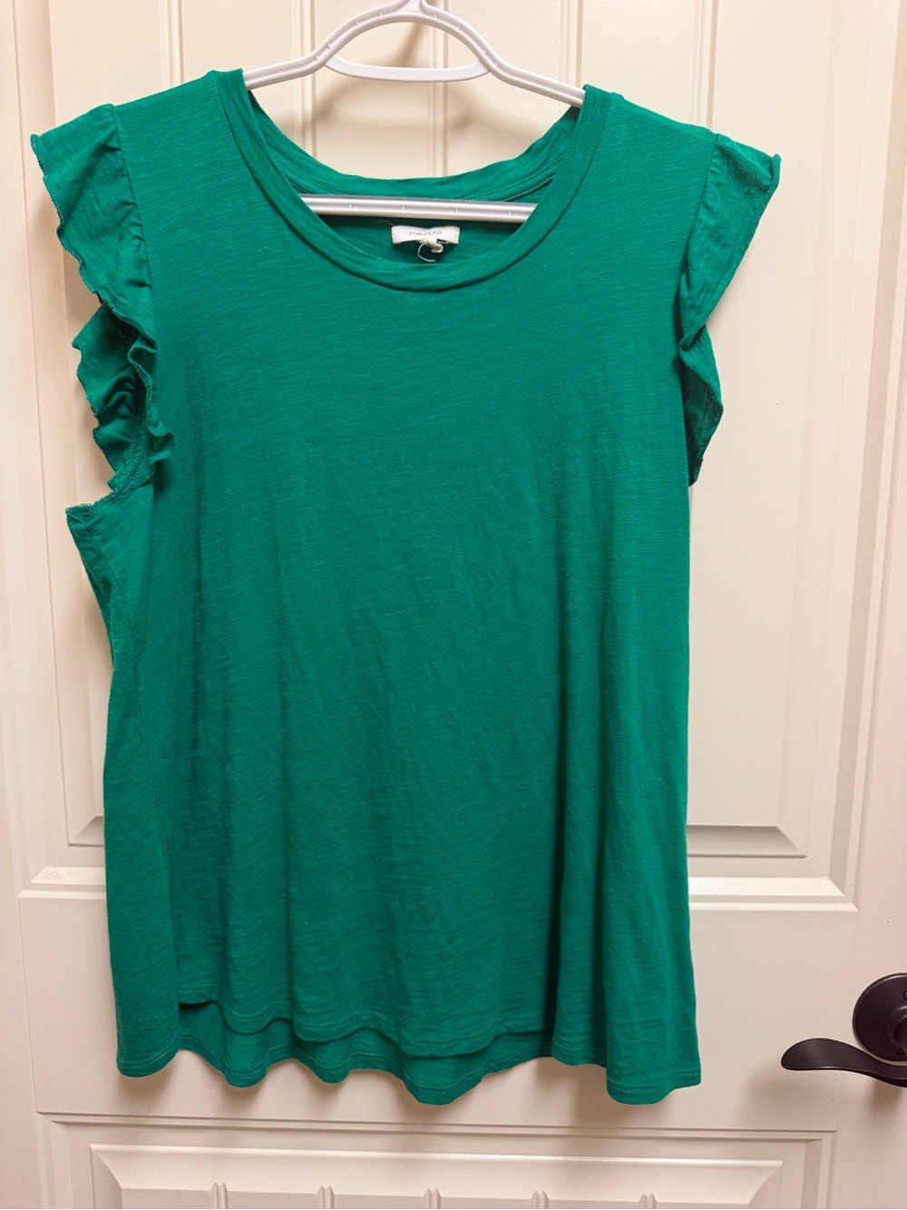Maurices Emerald Green Ruffle Sleeve Tank